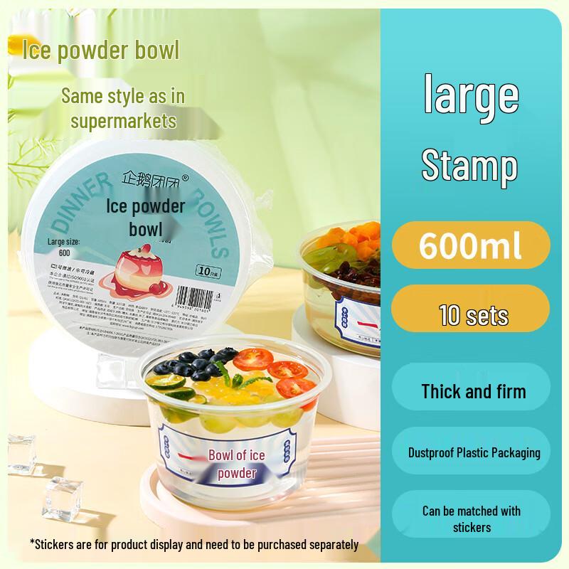 Disposable 600ML Dessert & Takeaway Bowls 10 Count