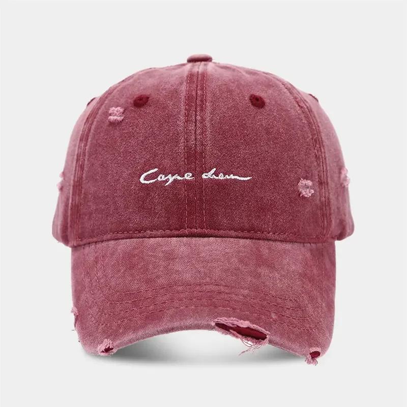 

Spring and Summer Cotton Letter Embroidery Casquette Baseball Cap Adjustable Outdoor Snapback Hats for Men and Women 06 56-60cm adjustable& 8Y красный