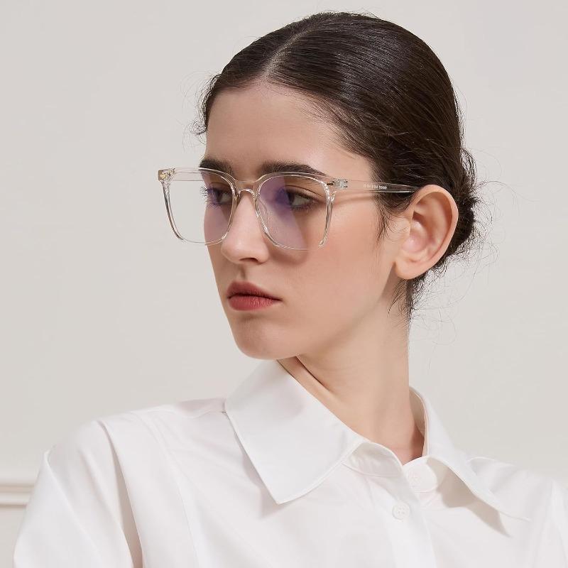 Transparent Computer Glasses Frame Women Men Anti Blue Light Square Eyewear Fashion Ins Style Versatile Ultra Light Glasses Frame Unisex