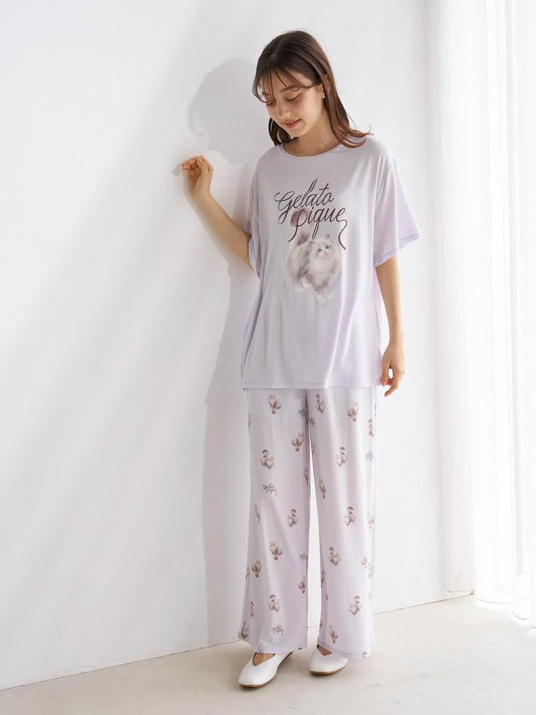 gelato pique CAT Print Long Pants PWCP252266 LAV Women's