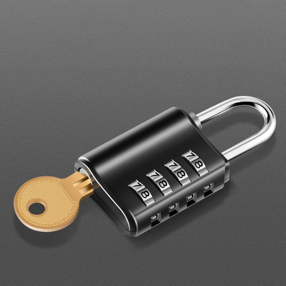 Lock with Key Backpack Zipper Lock Luggage Padlock 4 Digit Password Lock Dormitory Cabinet  Lock