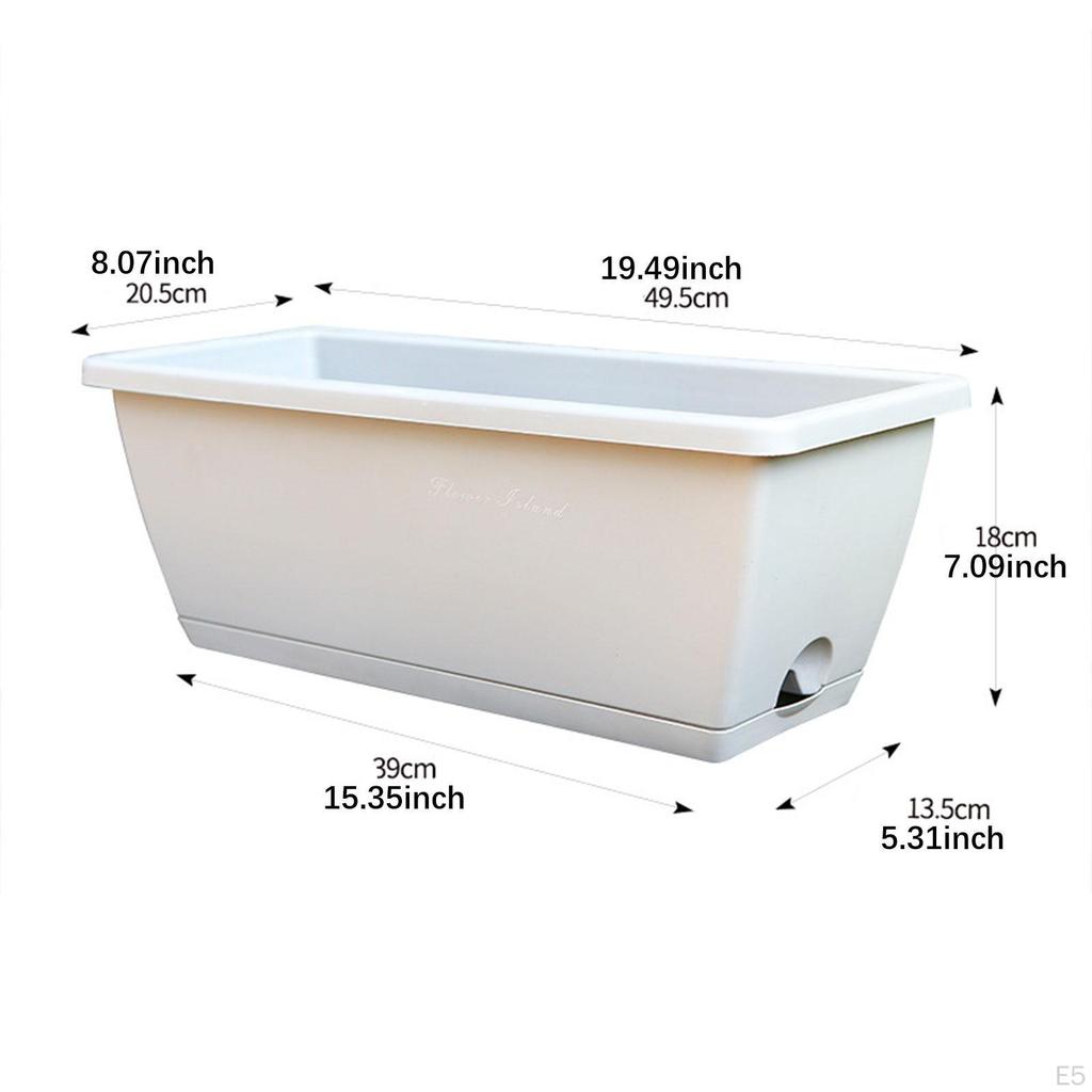 Balkonkasten, Gemüseanbaubehälter, bruchsicher mit Drainagelöchern, rechteckig