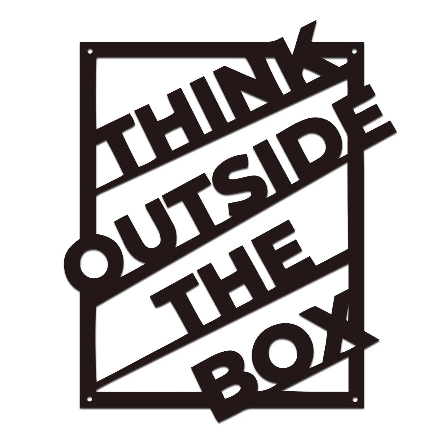 

Мысли за пределами коробки Металлическая табличка Современное украшение стены Стильное металлическое настенное искусство Идеальный подарок на новоселье Элегантный декор для спальни чёрный