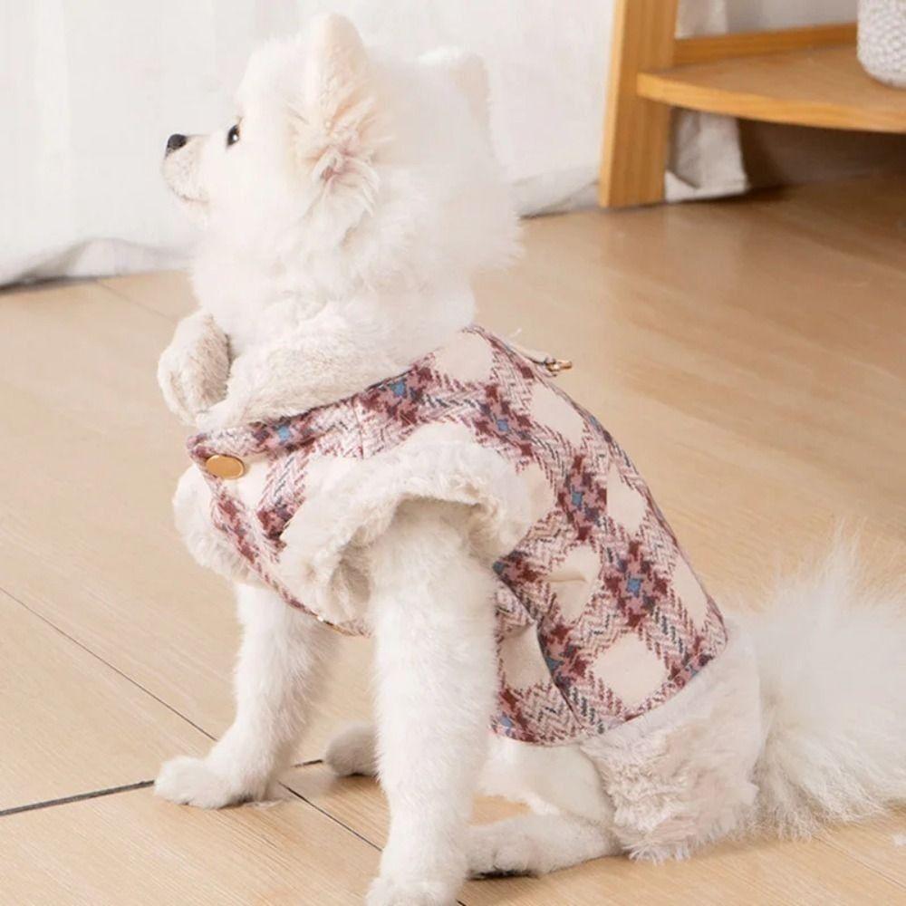 Verdickte Winterwarme Hundejacke Pelzkragen Haustierkleidung Welpenmantel Weste für Herbst und Winter