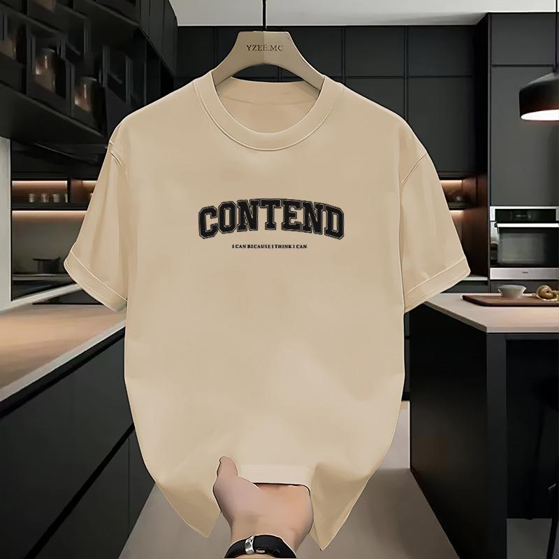 Cotton short sleeved men's summer Korean style trendy loose and simple T-shirt top