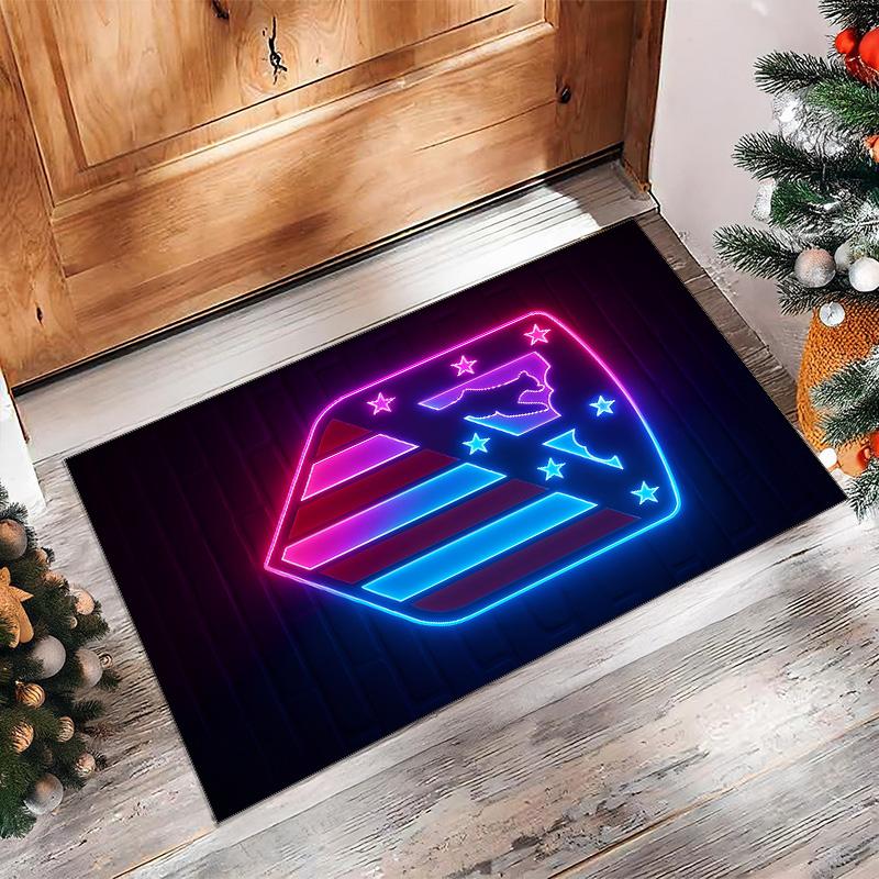 Atletico Madrid Theme rug Soft Crystal Velvet Area Rug Non-Slip Floor Carpet for Living Room Bedroom Nursery