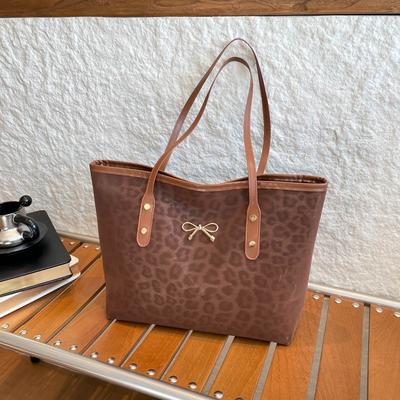 Fashion Leopard Print Tote Bag Women's Autumn New Commuting Armpit Bag Large Capacity Shoulder Bag Women
