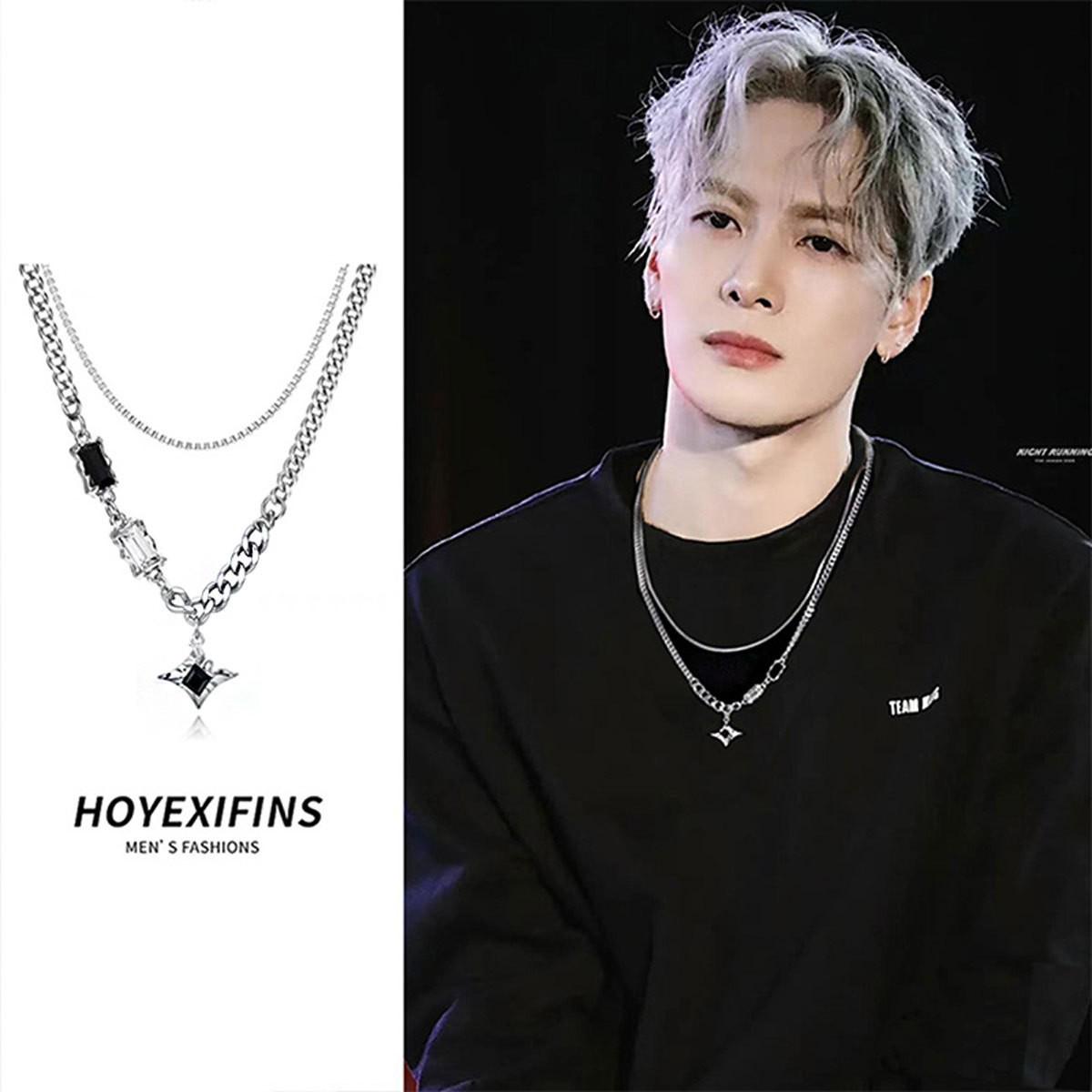 Мужская двухслойная sweater-цепочка Starburst - Модная хип-хоп цепочка на ключицы для пар