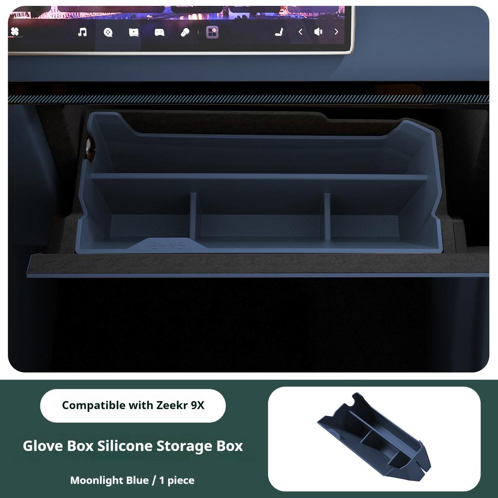 For 2026 For 2026 ZEEKR 9X Front Passenger Glove Box Storage Organizer Silicone Storage Box Interior Modification Accessory