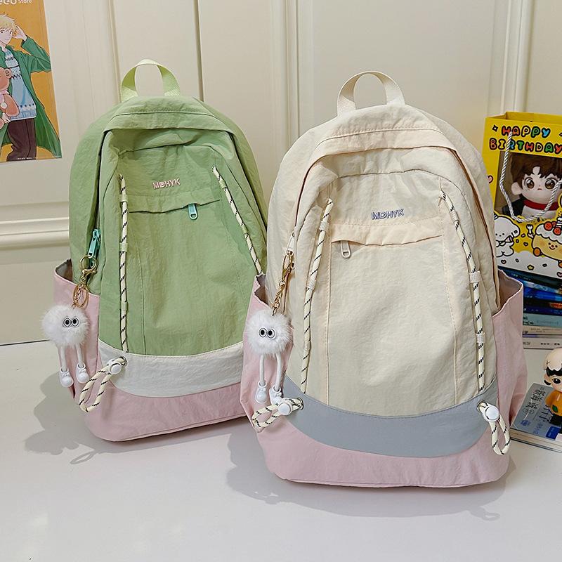 Schultasche einfach koreanisch kontrastierende Farben neue Schultasche leichter Reise-Freizeitrucksack hoher Wert schmutzabweisend große Kapazität Umhängetasche