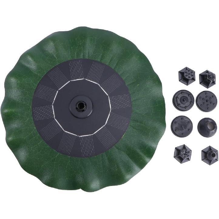 DOITOOL Solar Bird Bath Fountains, Lotus Leaf Shape Solar Fountain, Outdoor Dc Brushless Pump for Fish Pond Garden Bird Bath Decor, 7.87 X 7.87 X