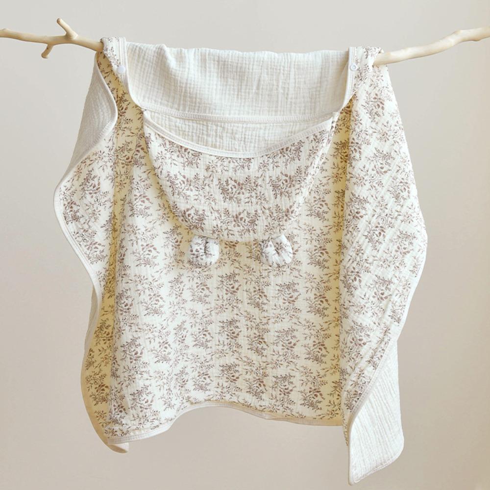 Single Layer Infant Hooded Towel Wrap Blanket Soft Texture Baby Swaddle Cloth  Newborn Care