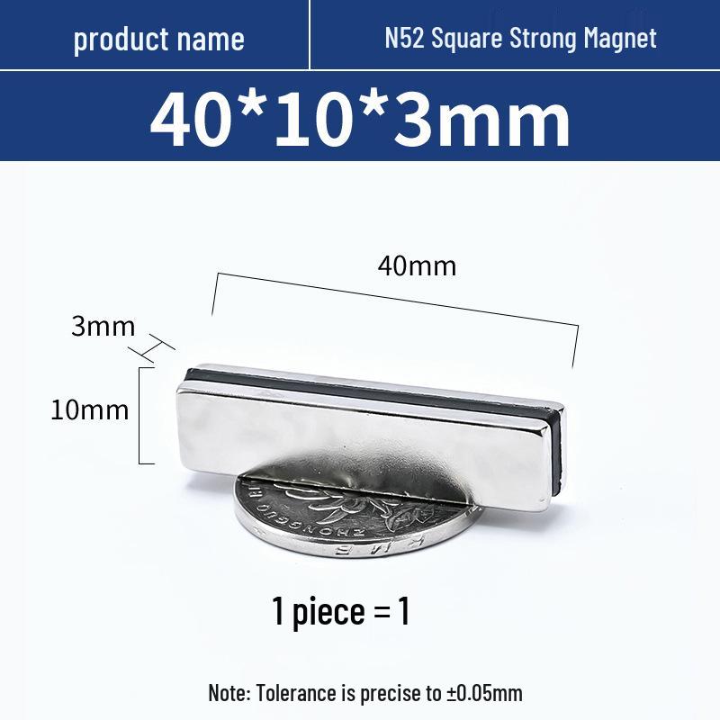 N52 40mm Neodymium Iron Boron Square Magnet Strip