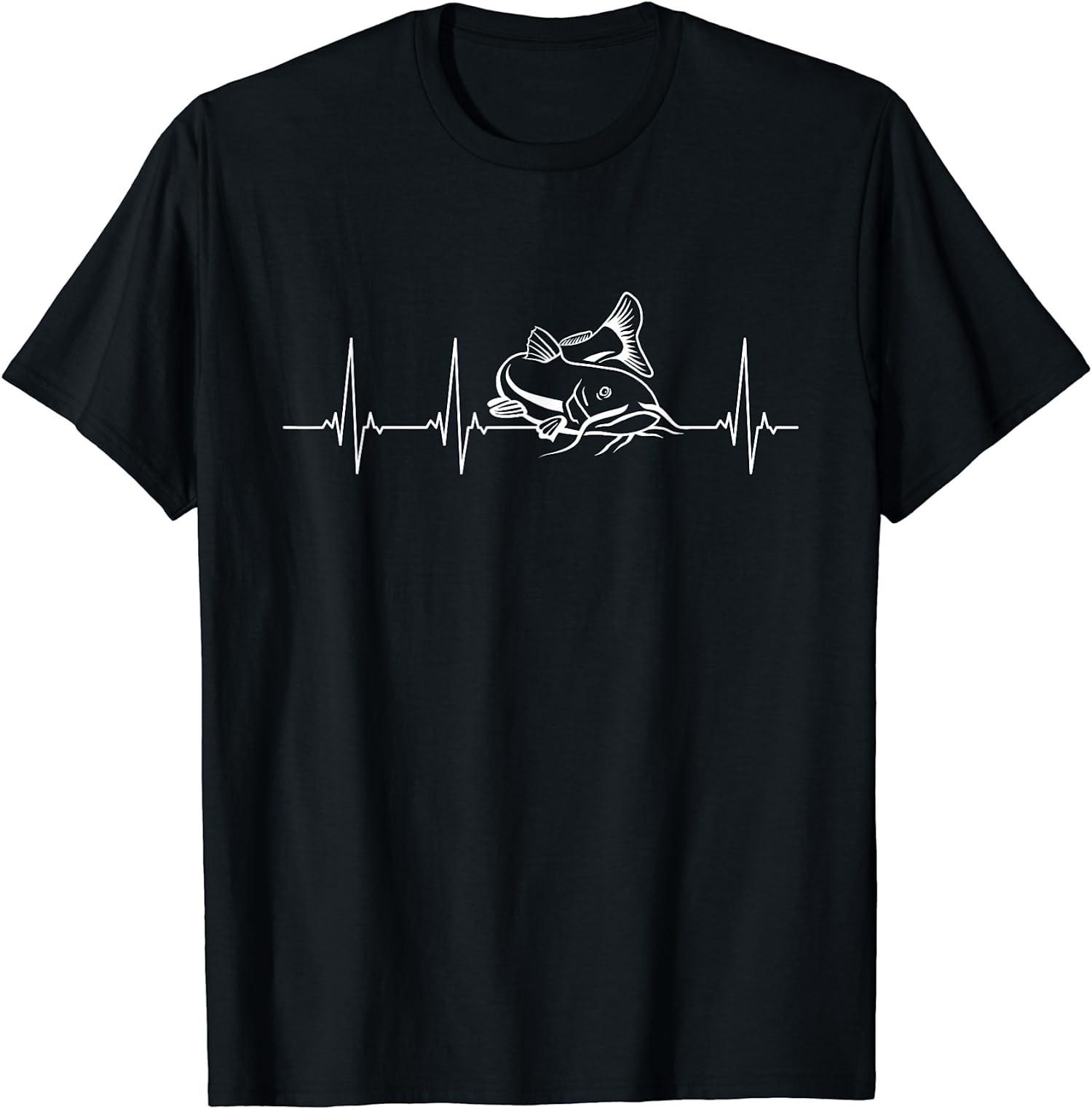 Catfish Fishing Heartbeat Passion In The Nature Unisex T-Shirt S разноцветный