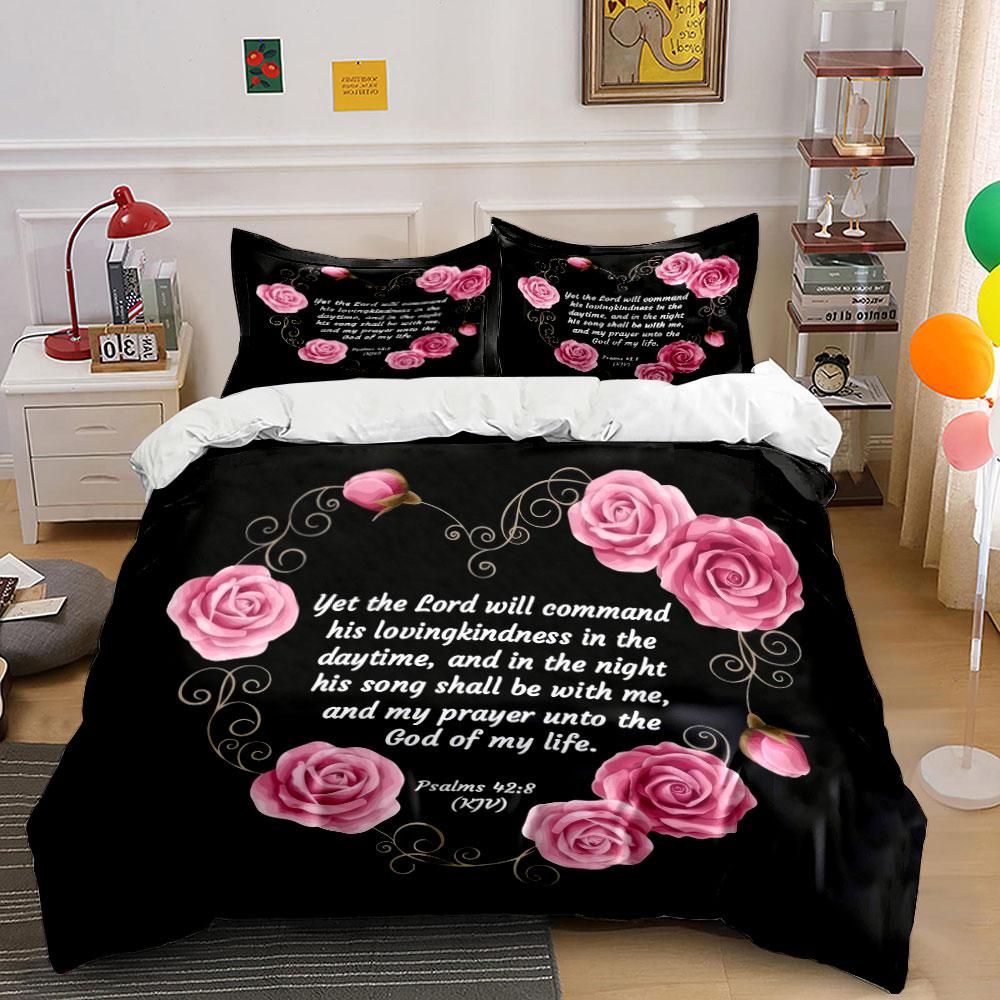 Romantic Floral Design for Inspiration kid's and adults' bedroom decor Exquisite three-piece bedding set gift
