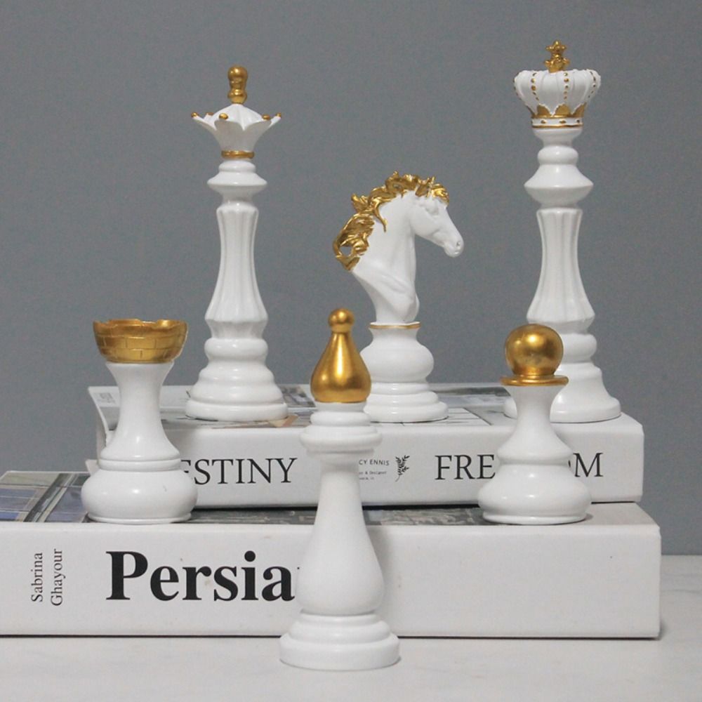 Collection Objects International Chess Ornaments Black White King Height Chess Home Decor
