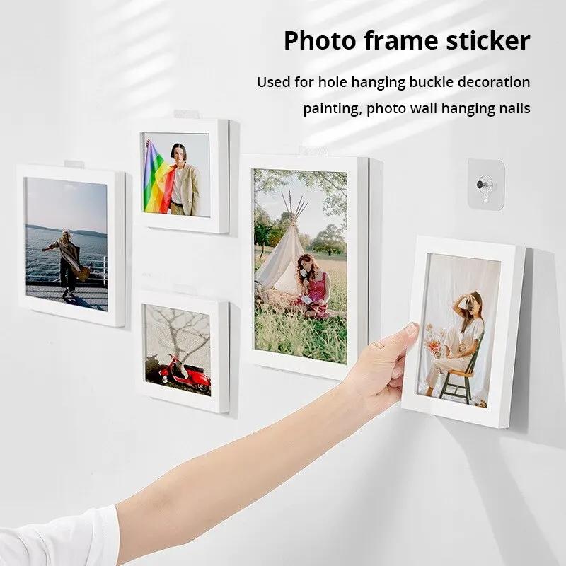 10/20PCS Strong Adhesive Hooks Clear Picture Frame Poster Wall Nails Hangers Cabinet Kitchen Bathroom Accessories Screw Holder