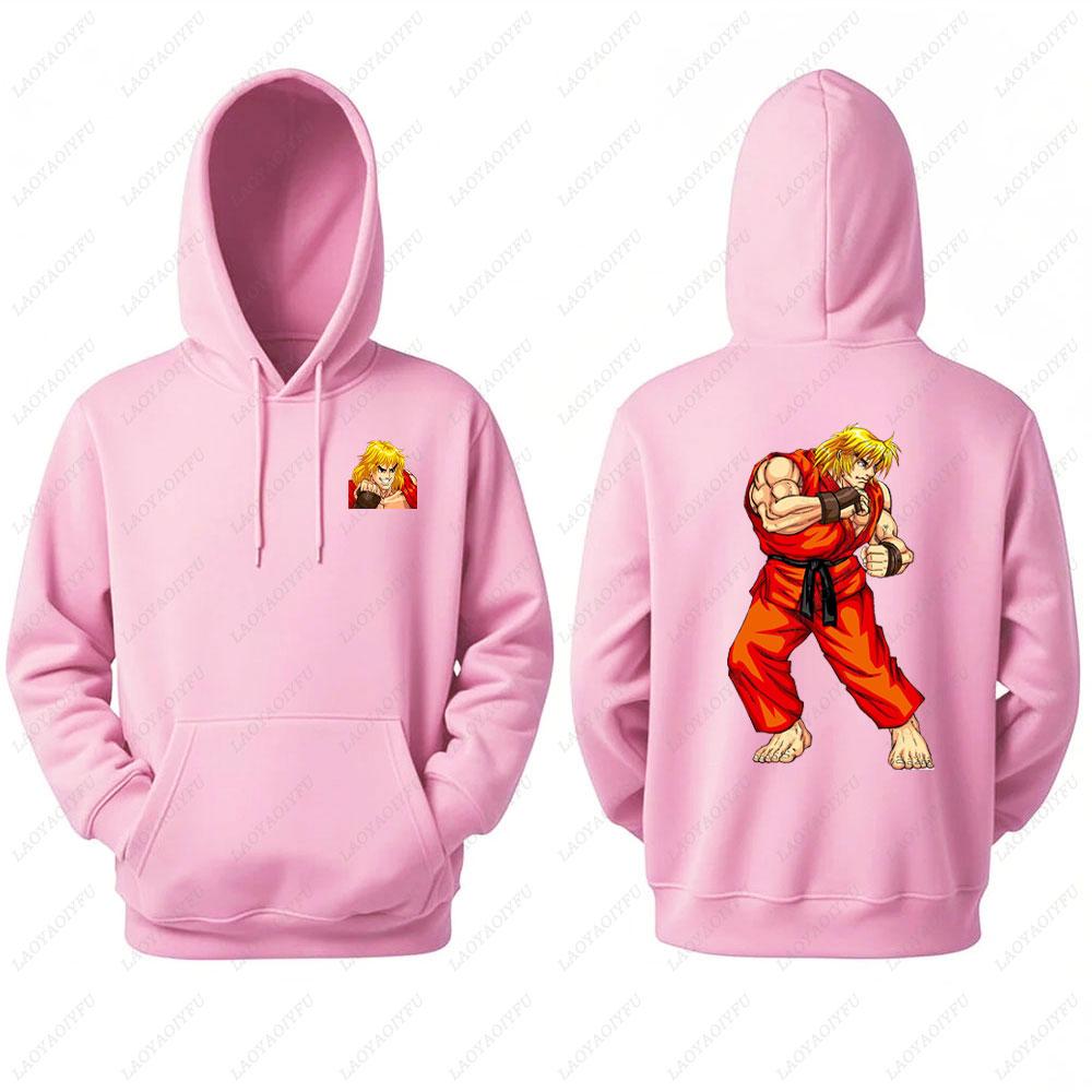 Street Fighter Men's Hoodie Anime Game Print Casual Long-sleeved Sweatshirt Double-sided Streetwear for Autumn ropa de hombre