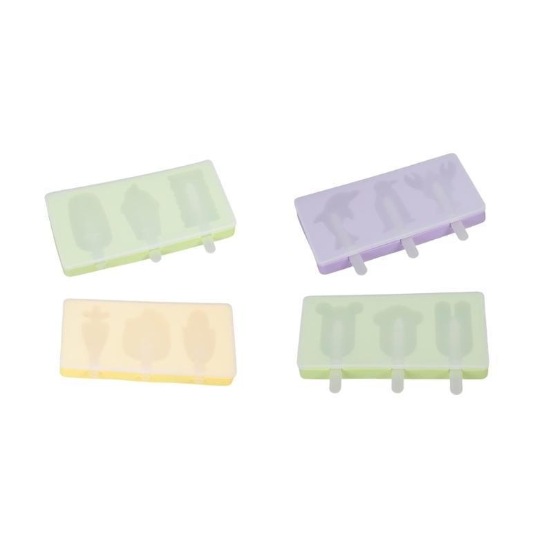 Cakesicles Molds Set of 2 Silicone Cake Stick Molds 3 Cavities Ice Cream Cake Stick Molds with 6Sticks for DIY Ice Lolly