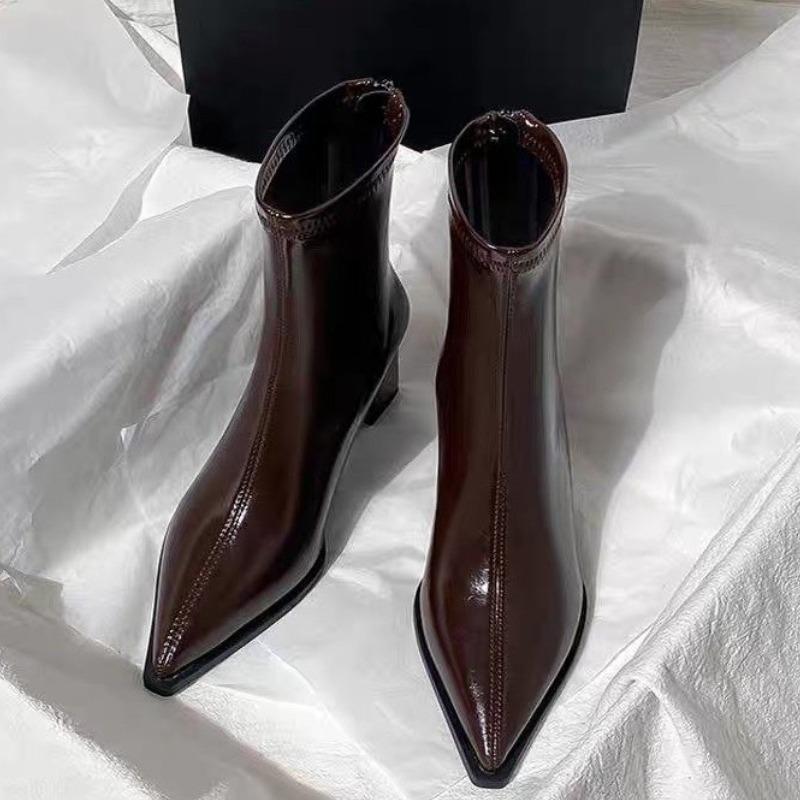 Fashion Elegant Ankle Boots for Women High Heels Pointed Toe Shoes Winter 2025 Trend New Fashion Sexy Chunky Party Pumps Woman Botas