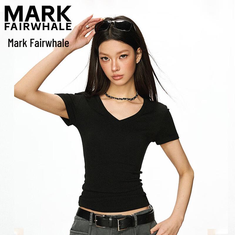 MARK FAIRWHALE Women s V-Neck Short Sleeve T-Shirt 2XL
