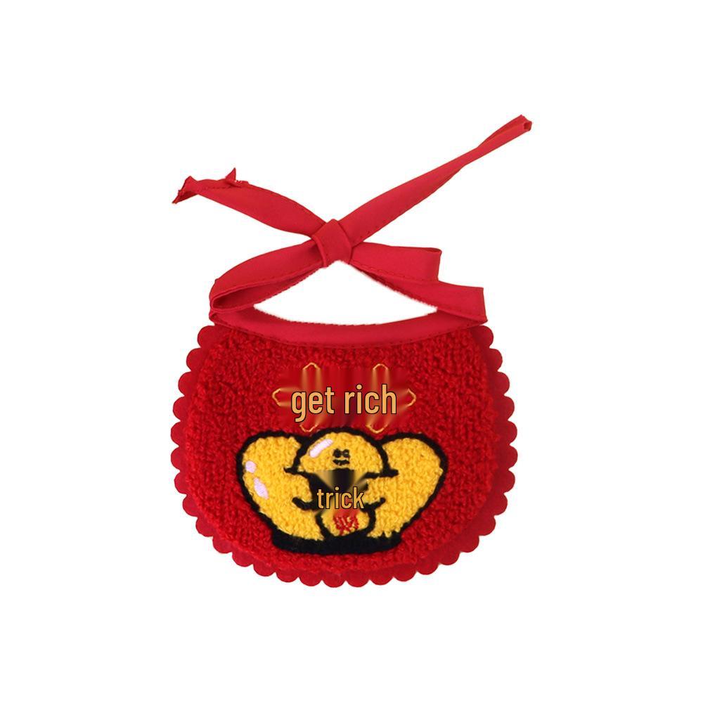 New Year Festive Pet Bib Scarf for Dogs & Cats - Spring Festival Lion Design
