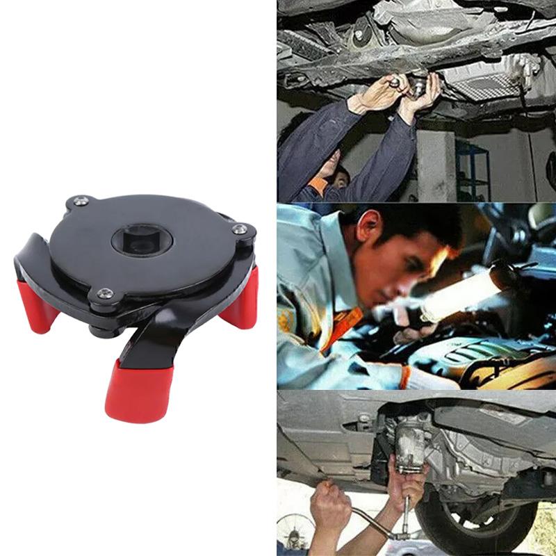Universal 3 Jaw Adjustable Oil Filter Wrench, 65-100mm Range Heavy Duty Carbon Steel Removal Tool for Cars,SUVs&Trucks,Auto Repair Maintenance
