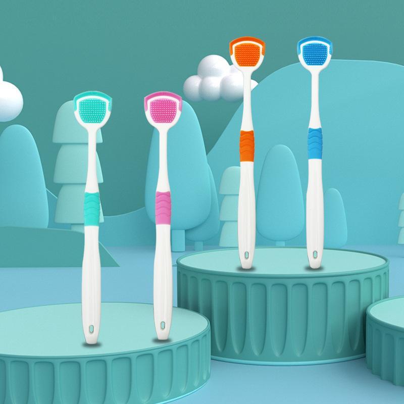 4 Pack Cost-Effective Silicone Tongue Scraper Food Grade Safe Oral Care Tool for Whole Family Daily Dental Care
