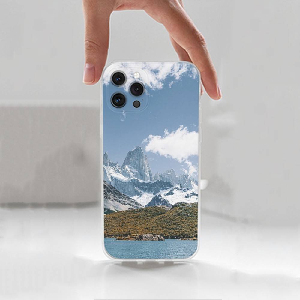 Travel Mountain  For iPhone 12,Mini,16,X,17,Plus,11,Max,13,XR,15,Pro,14,SE,XS,Transparent Soft Cover Case