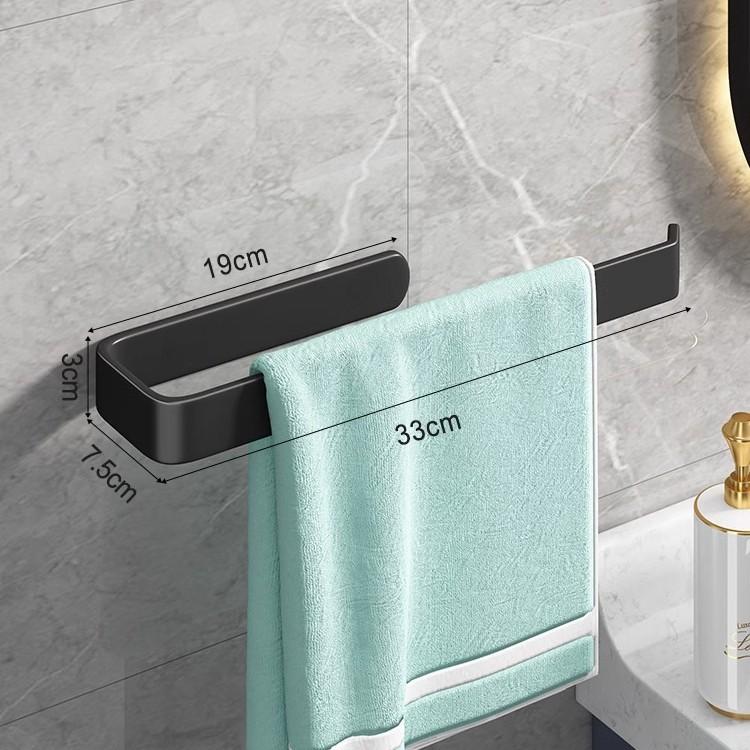 HeMu Bathroom aluminum towel rod bathroom roll paper rack towel rack without punching face towel storage storage tissue rack