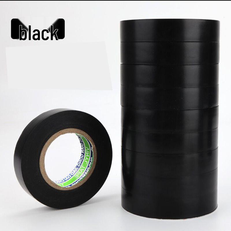 Wodoodporna, trudnopalna taśma PVC dla elektryków o wysokiej lepkości - Bardzo cienka, duża rolka, czarna