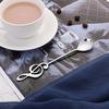 Stainless Steel Spoon Coffee Spoon Shape Music Theme Tea Mixing Spoon Small Ice Cream Dessert Spoon
