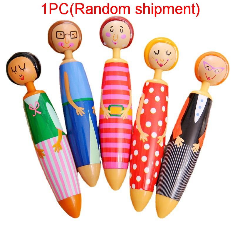 Cartoon Doll Ballpoint Pen Creative Student Ballpoint Pen Stationery Clickable Doll Blue Ballpoint Pen A1