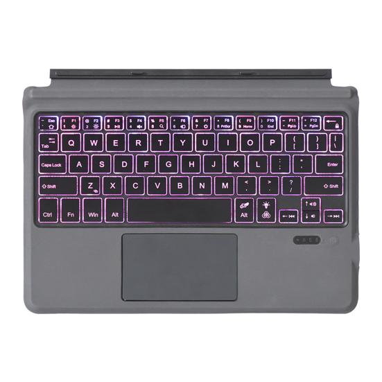 Tablet Keyboard & Protective Case Black Wireless Bluetooth-compatible Keyboard with Colorful Backlight Plastic Tablet Protector for Microsoft Surface