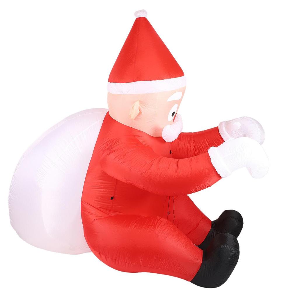 6.56ft Christmas Inflatable Santa Climbing with Gift Bag Outdoor Decoration Yard