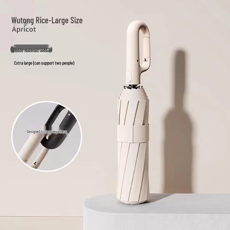 Buckle Automatic Enlarged Sunshade Umbrella - Dual Use for Sun and Rain