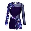 Kids Girls Athletic Sport Gymnastic Leotard Dance Unitard Floral Long Sleeve Bodysuit Shorts Jumpsuit