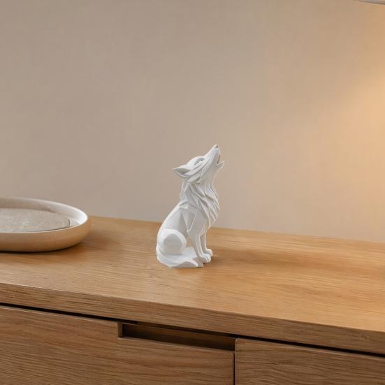 Wolf Howling Statue, 3D Printed Mini Animal Figurine, Standing Sitting Wolf Decor for Desk Shelf, Gift for Wolf Lovers