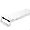Aluminum Alloy Computer Monitor Stand Riser Holder RGB 4 USB Desk Organizer, Professional