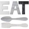 Eat  Sign + Fork And Spoon Wall Decor For Kitchen Rustic Farmhouse Decoration For Family Home Dining Room