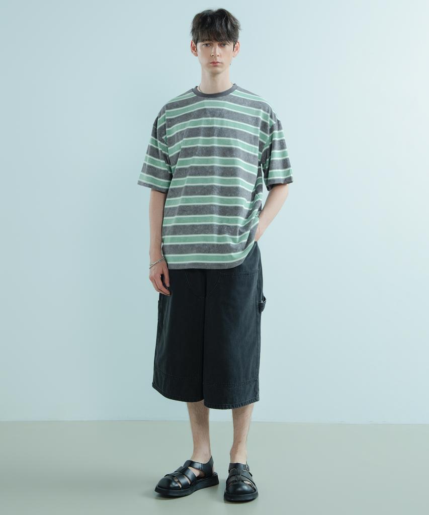 LOGSTORE Salt Washed Striped T-Shirt