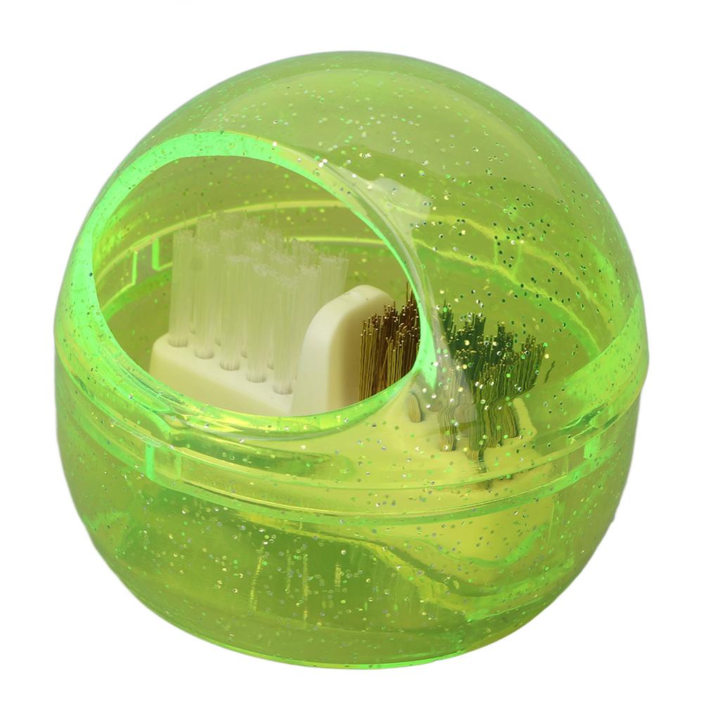 Nagelreinigungsbürstenbox Professionelle Tragbare Maniküre Polierbürstenbox für Nagelkunst Schönheitssalon Gelb