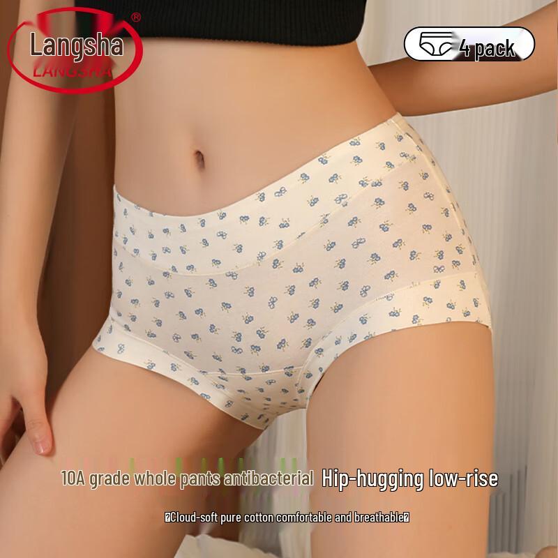 

Langsha Women s Mid-Waist Antibacterial Cotton Hipster Underwear 4-Pack XL