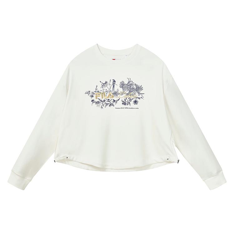 

New FILA Sweatshirt Women s Cloud White F11W238204F-WT L