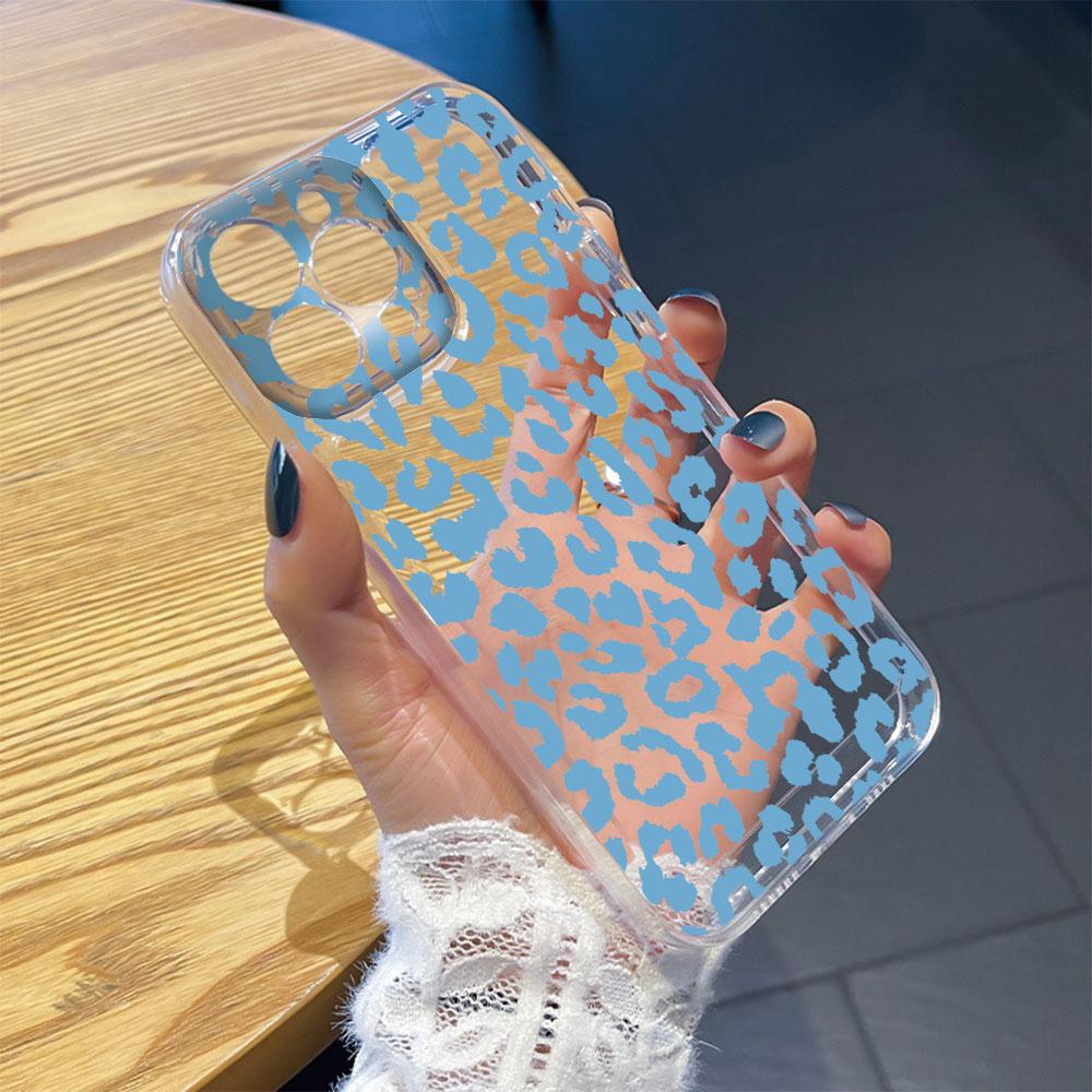 For iphone 13 Pro Max 11 12 Pro White Leopard Marble Artistic Women Phone Case Transparent Clear Silicone Shockproof Soft Cover