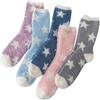 Star Pattern Coral Fleece Socks Breathable Sleeping Socks New Sleep Stockings  for Women