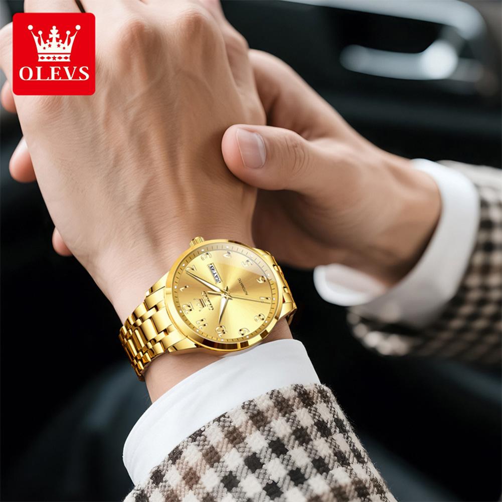 OLEVS 7078 Mens Watch Automatic Mechanical Watch Luxury Brand High Quality Original Stainless Steel Day Date Watches For Man New
