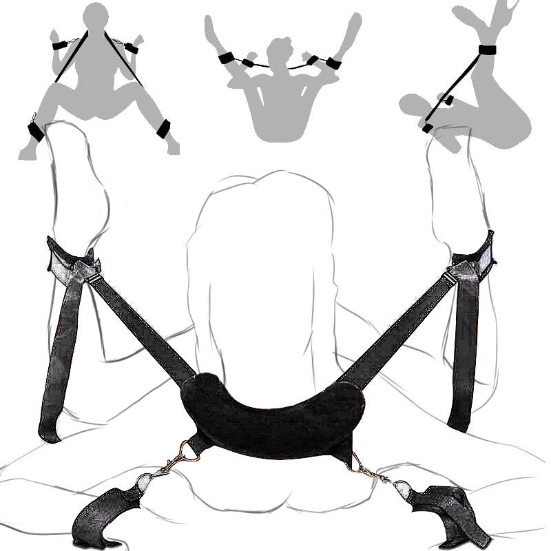 Cosplay Sex Leather Bondage Kit BDSM Restraints Fetish Erotic Sex Toys Couples Women Bandage Slave Collars  Handcuffs Adult Game