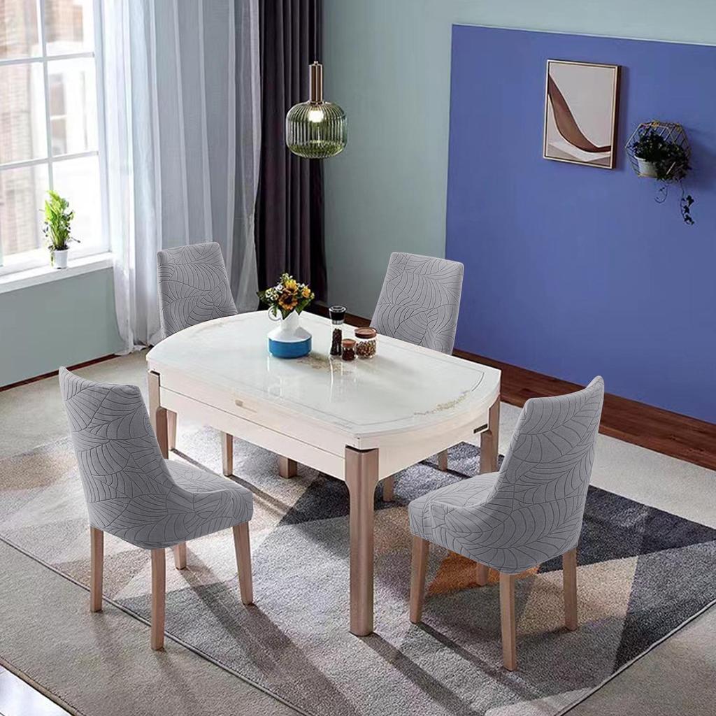 Solid Color Knitted Jacquard Chair Cover for Banquet and Home Decor, Fits Irregular Armchairs