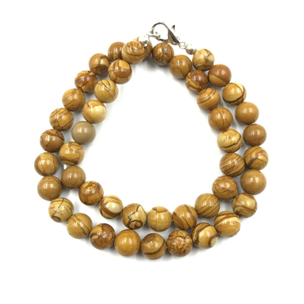 8mm Natural Camel Jasper Gemstone Round Beads Handmade Jewelry Partywear Necklace 17-20" For Birthday Gift 8BN-44